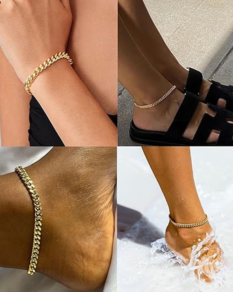 Double Layer Cuban Anklet