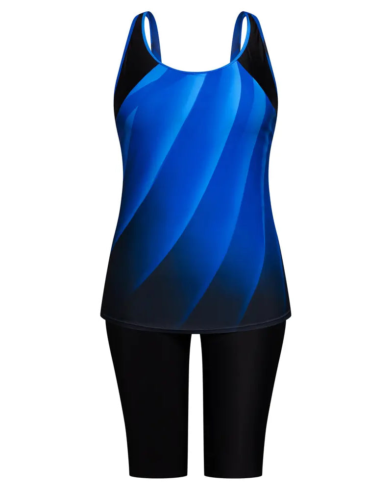 Vacation Print Sleeveless Tankini