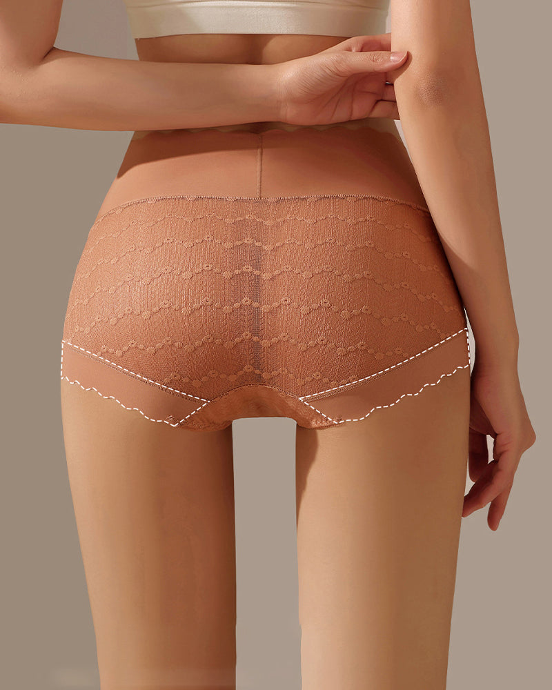 Breathable Seamless High Waist Lace Panties
