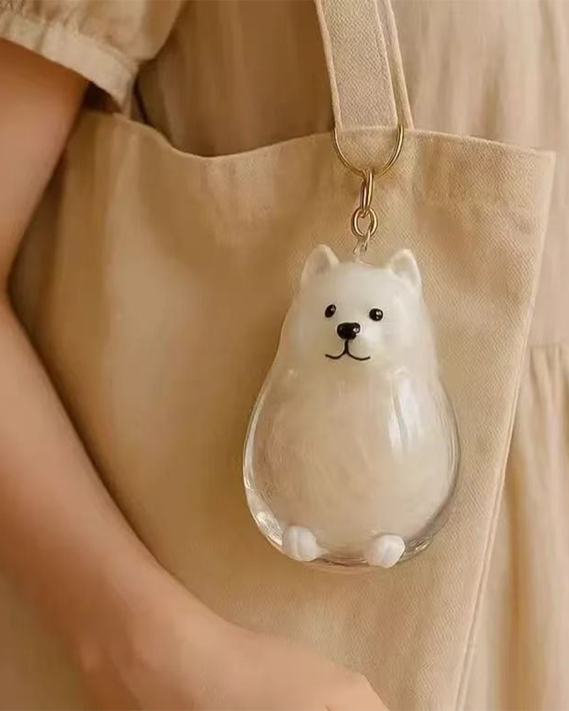 Dog Hair Keepsake Keychain - Memory Capsule Pendant