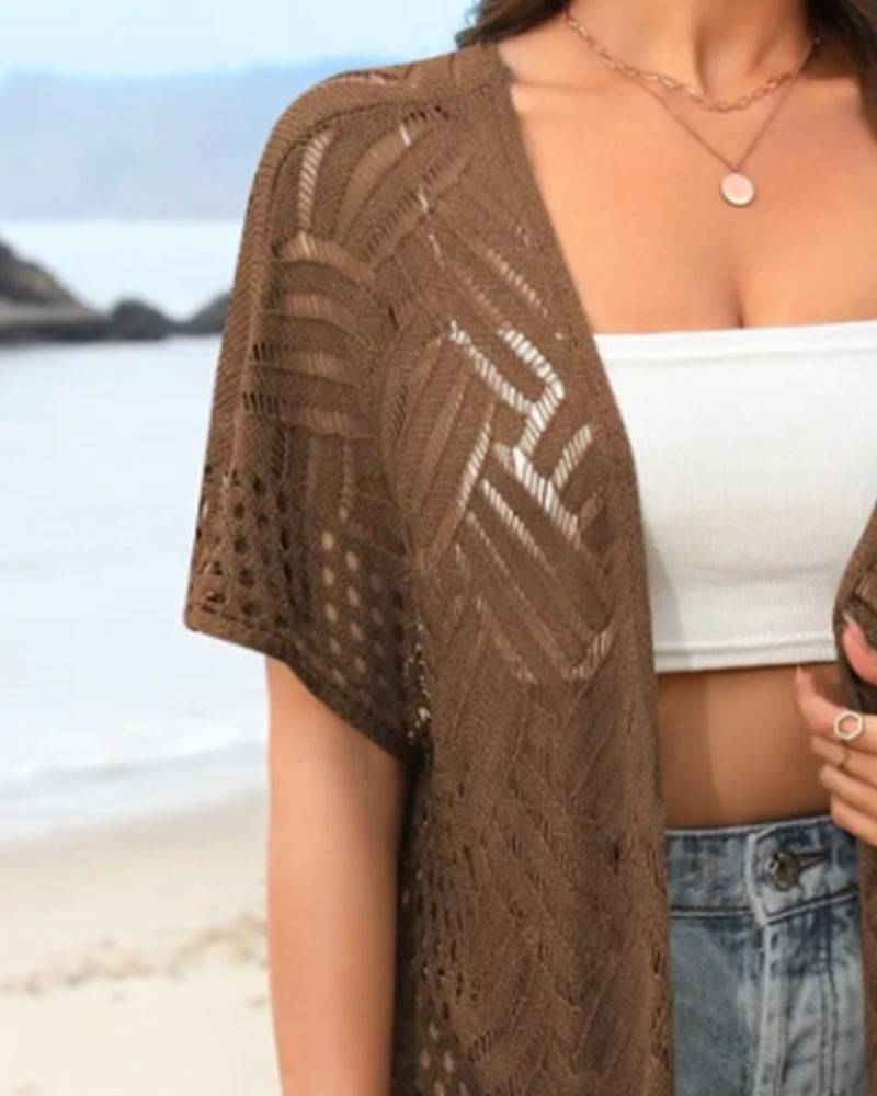Hollow Out Fringed Cardigan