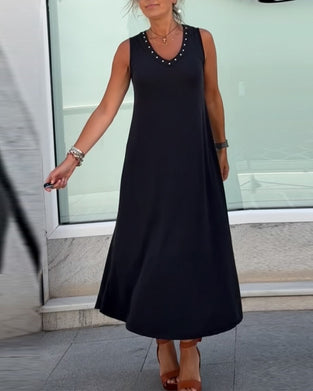 Solid Color Sleeveless Dress