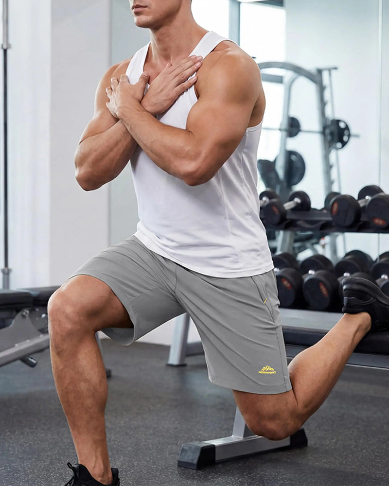 Elastic Waist Drawstring Zipper Sports Shorts