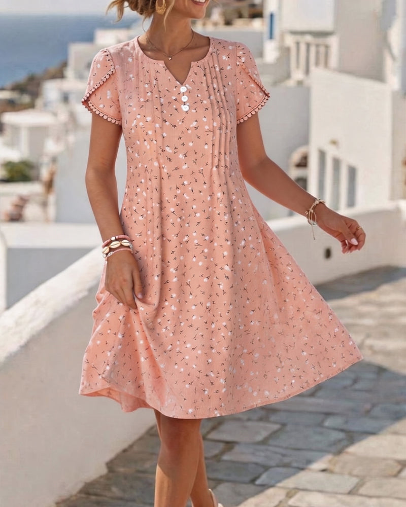 Puff Sleeve Floral Mini Dress