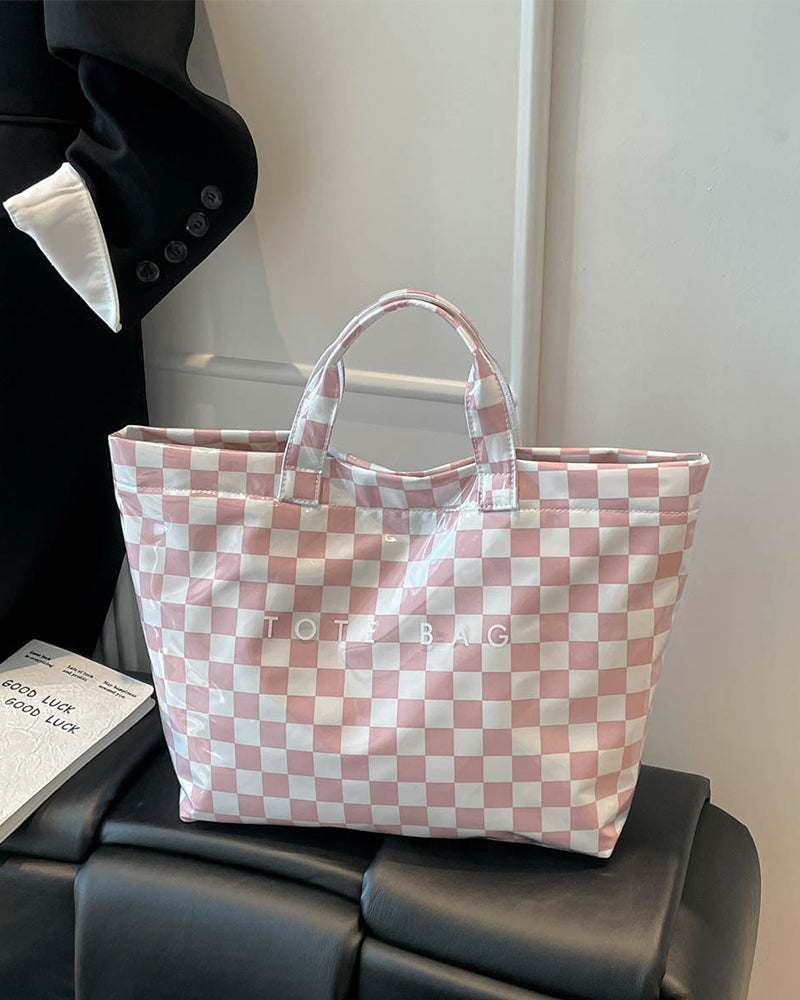 Plaid Large Capacity Handbag