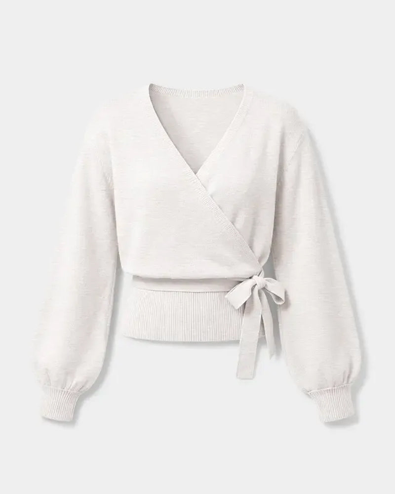 V-Neck Cross Tie Short Pullover
