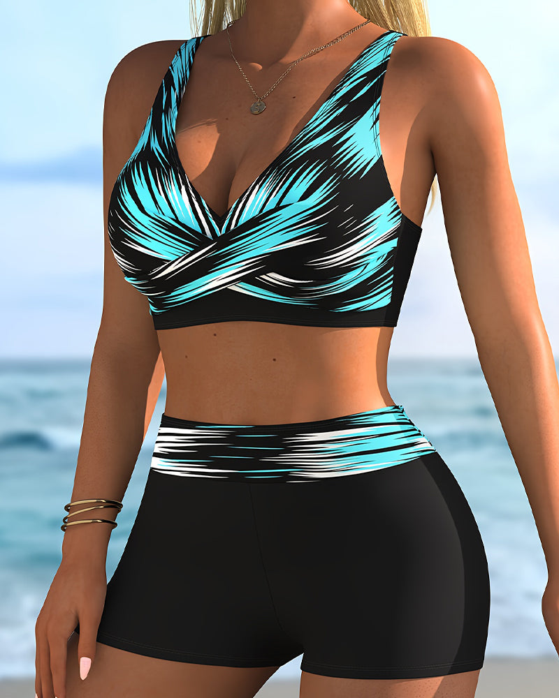 Gradient Cross Boyshort Bikini