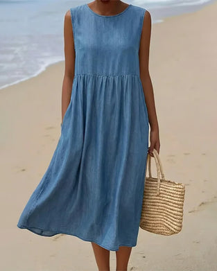 Sleeveless Casual Denim Dress