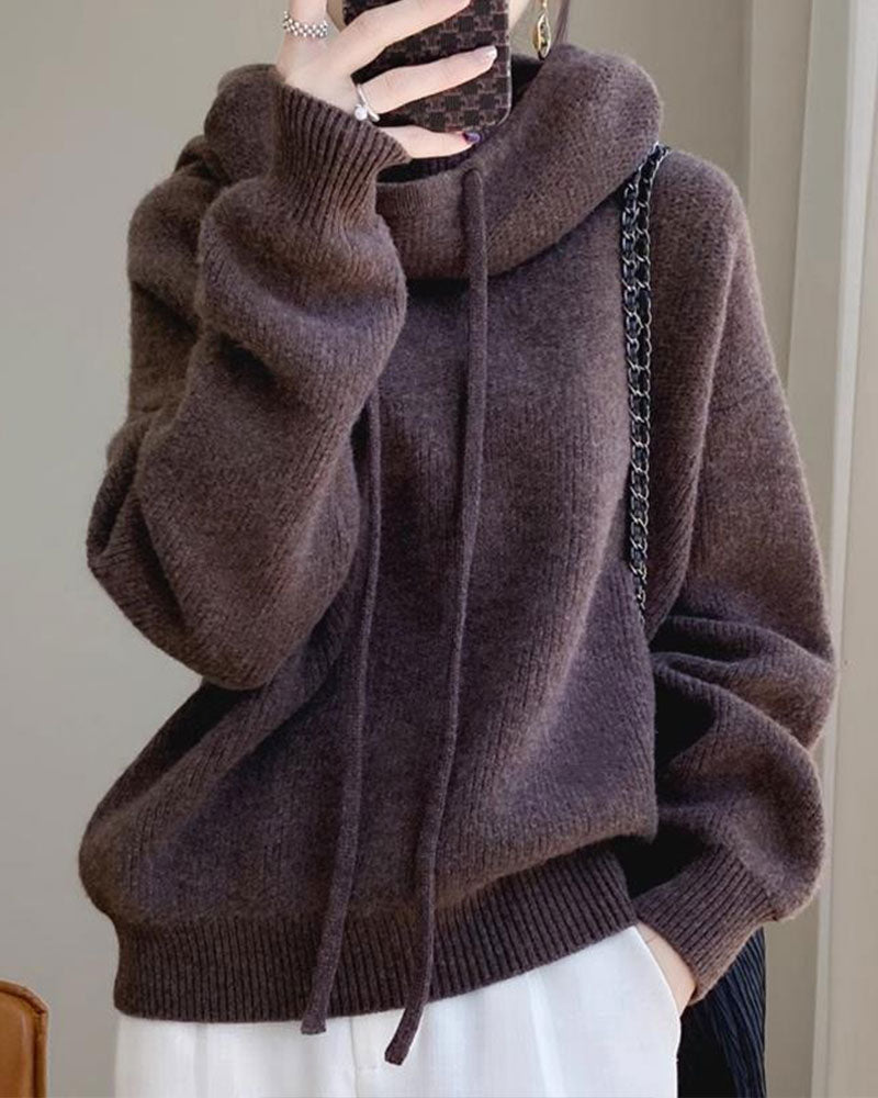 Cowl Collar Long Sleeve Pullover
