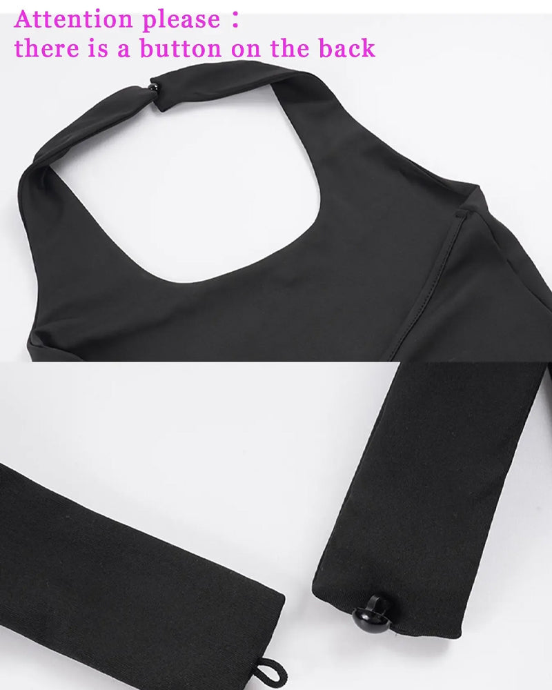 Square Neck Sleeveless Fitted Waist Jumpsuit
