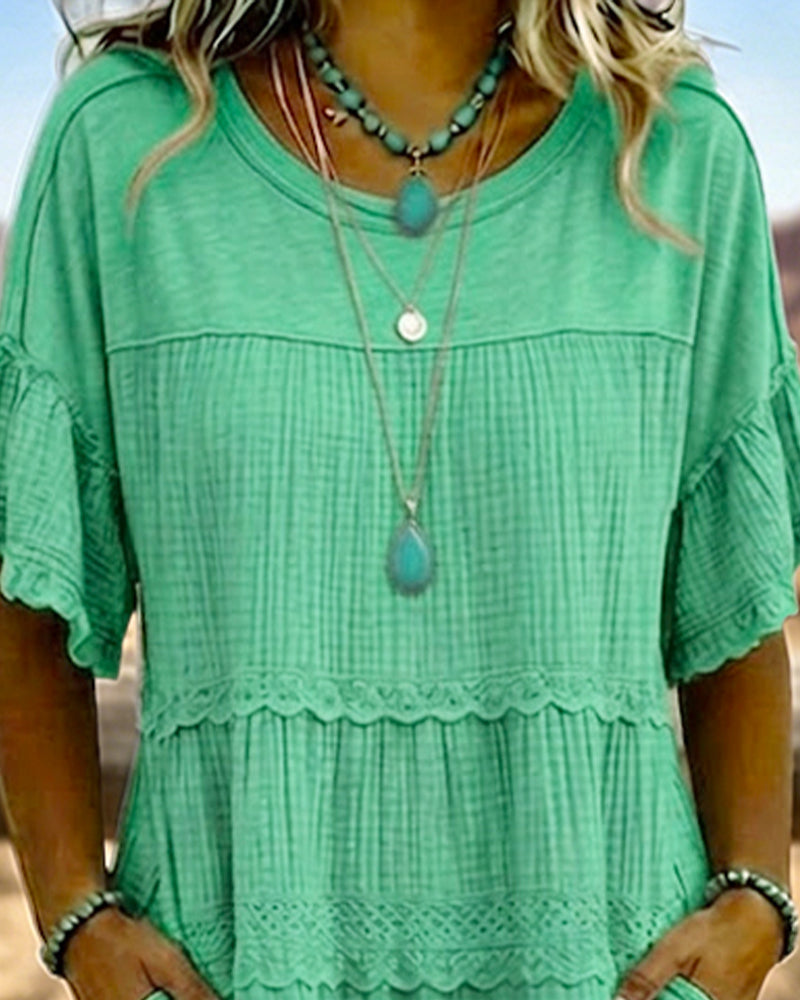Short Sleeve Pocket Long Dress