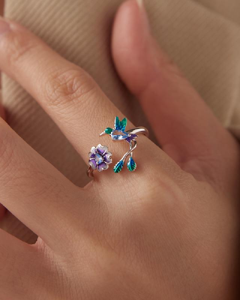 Flower & Bird Adjustable Ring