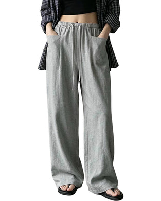 Solid Color Pocket Lace-Up Pants