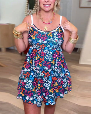 Floral Print Sundress Swimsuit