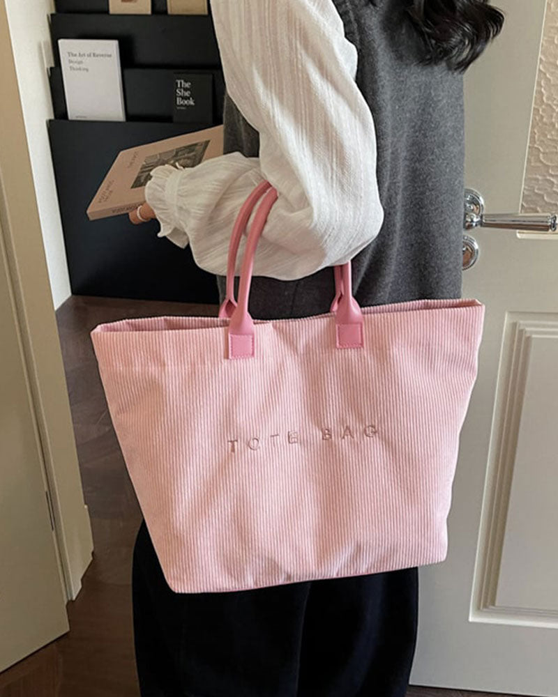 Letter Print Tote Bag