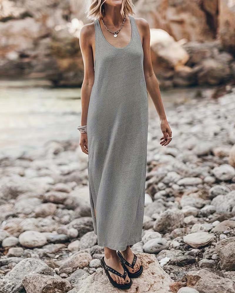 Slim Fit And Comfortable Sleeveless Dress