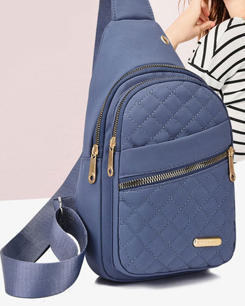 Women's Fashion Embroidered Quilted Chest Bag