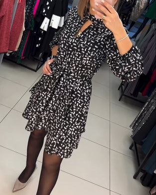 Elegant printed cutout dress