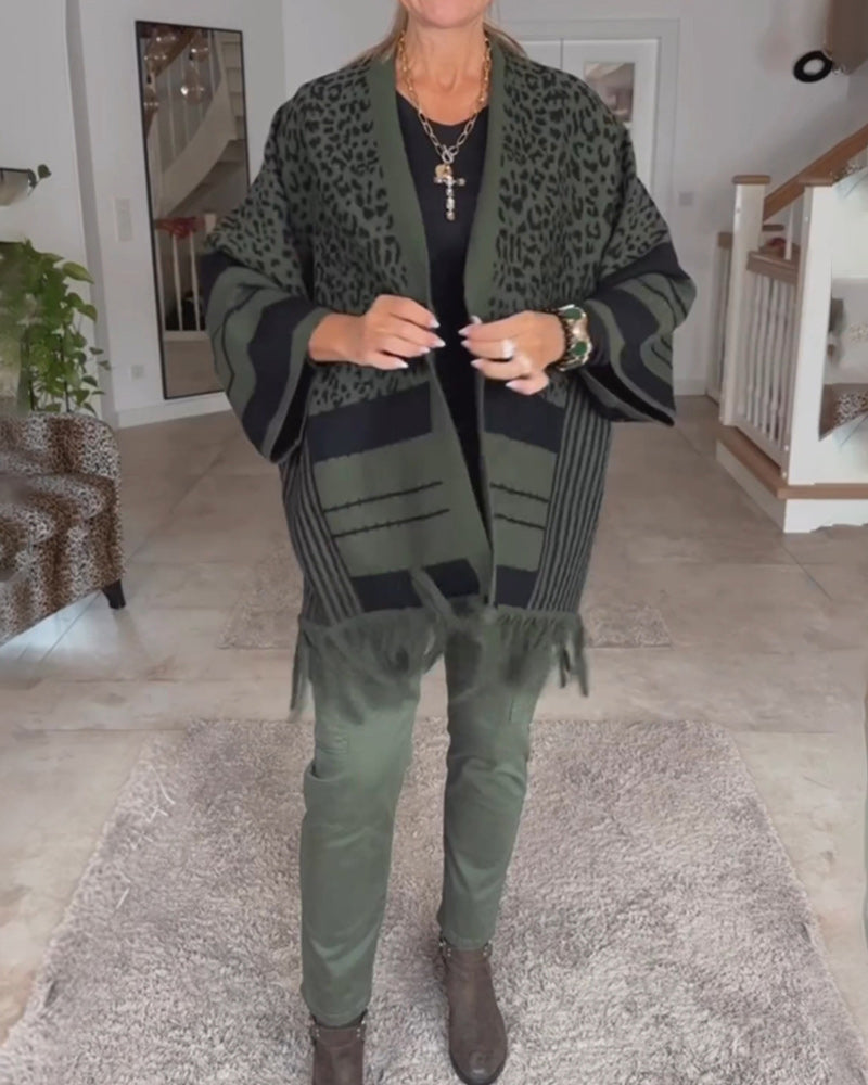 Leopard Print Long Sleeve Cardigan