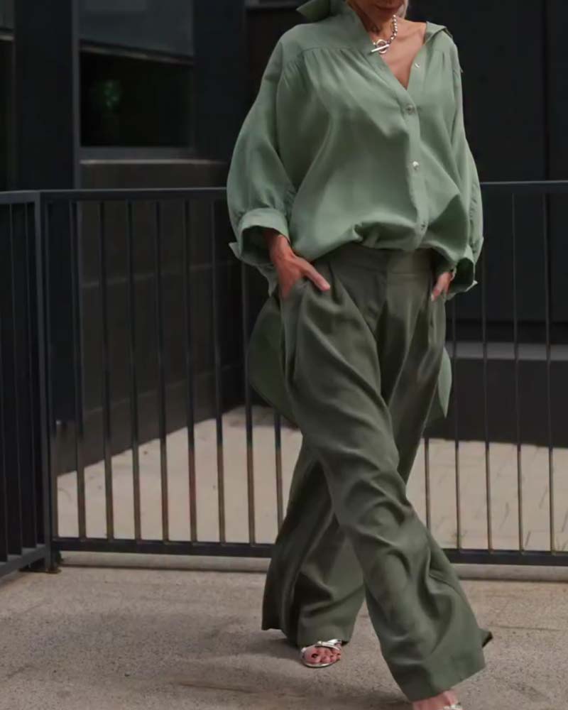 Casual Solid Color Long Sleeve Shirt