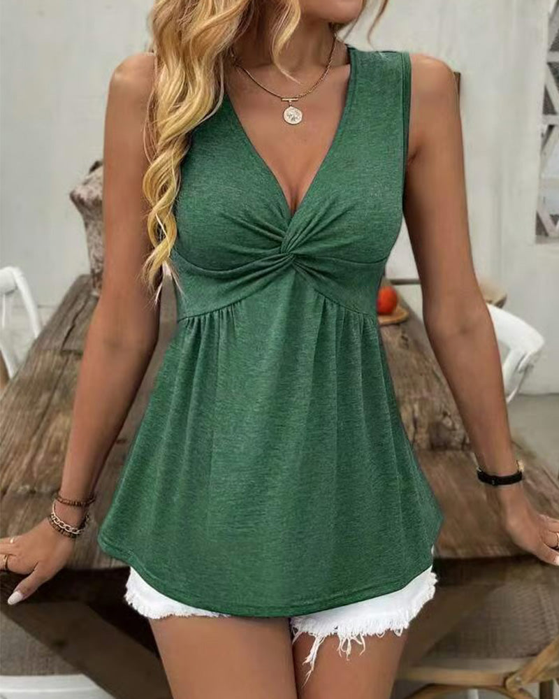 Twist V-Neck Tank Top