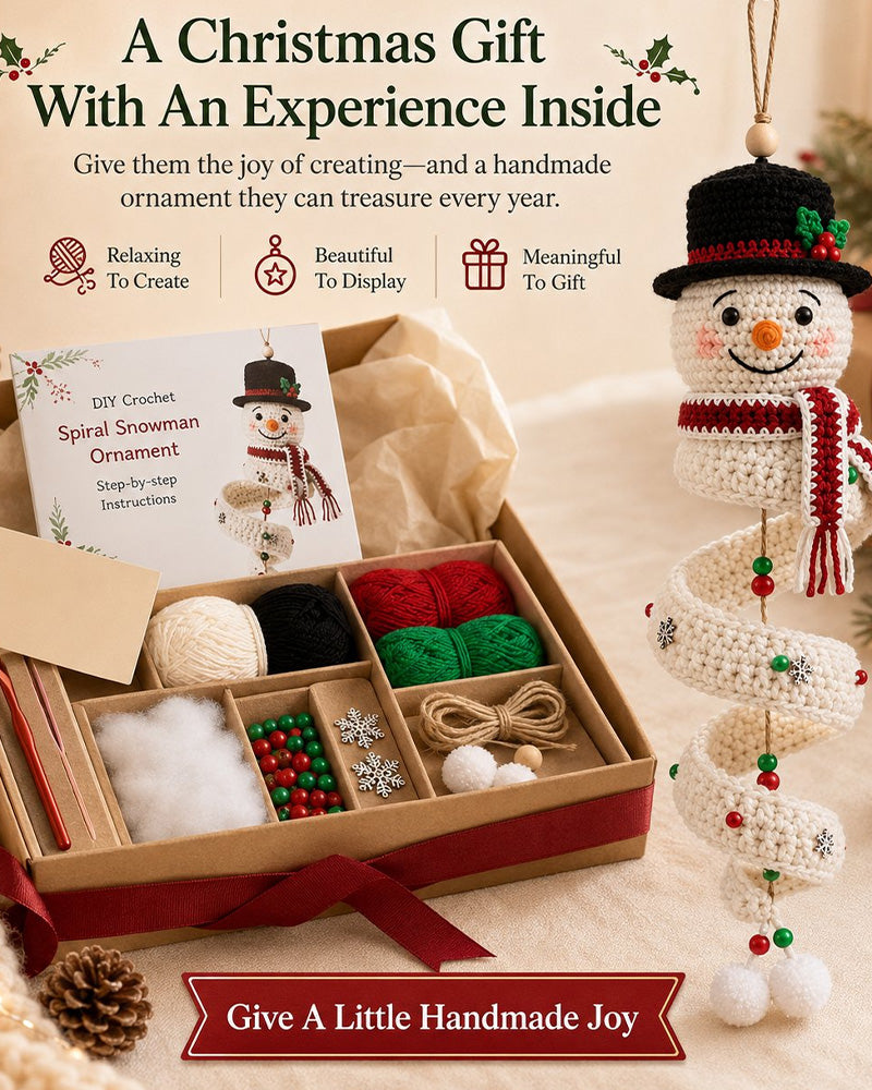 ☃️ DIY Spiral Crochet Snowman Kit