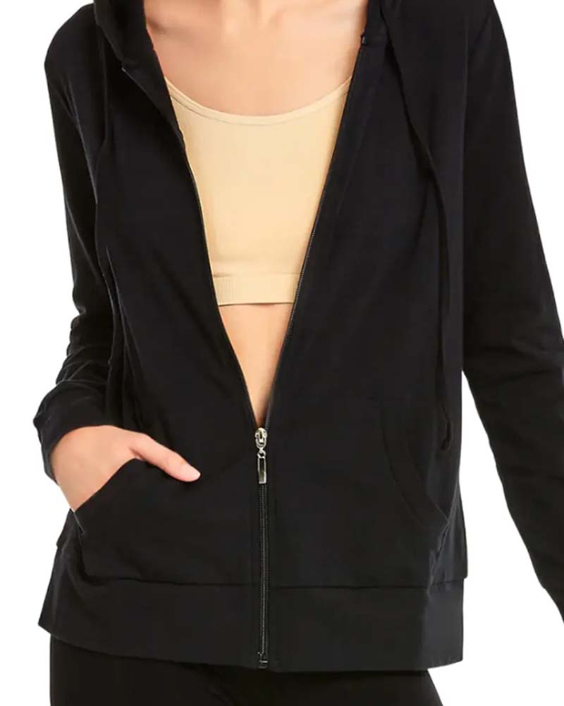 Zipper Drawstring Hooded Coat