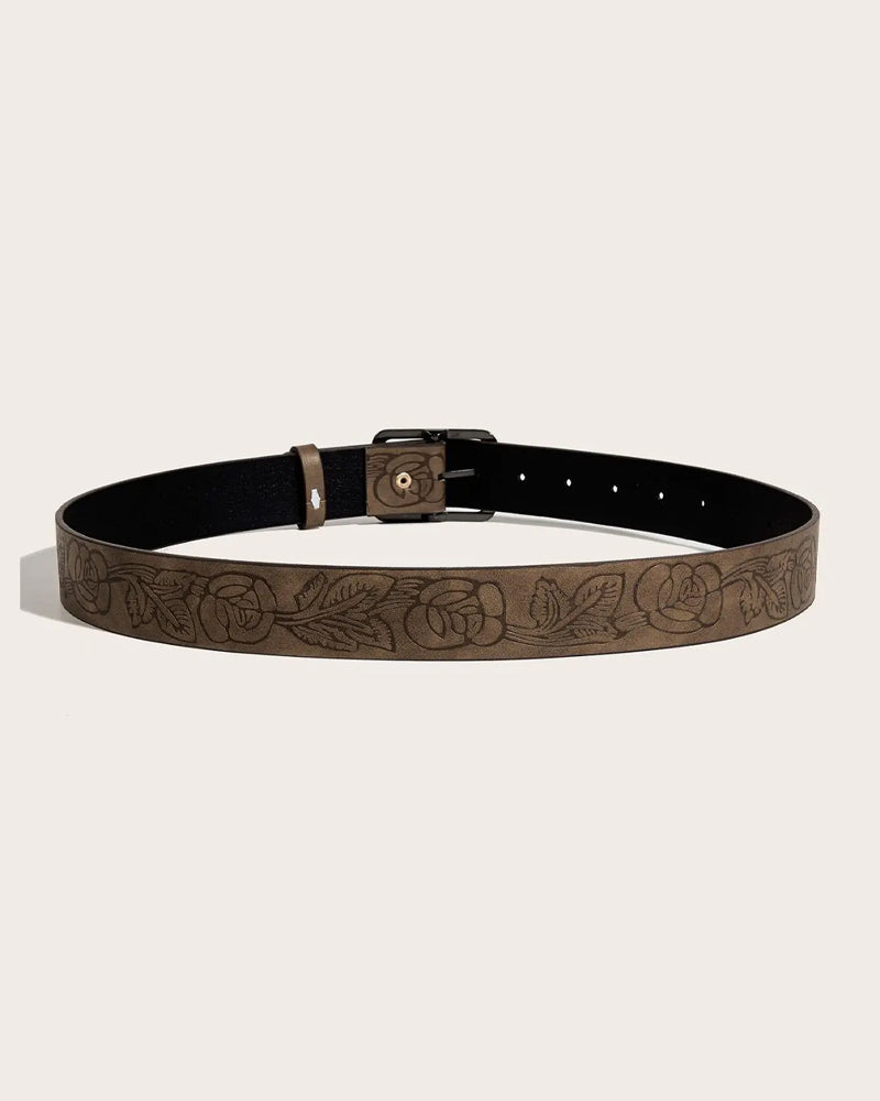 Simple Rectangle Metal Buckle Belt