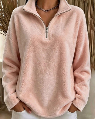 Zip Small Stand Collar Pullover Sweatshirt