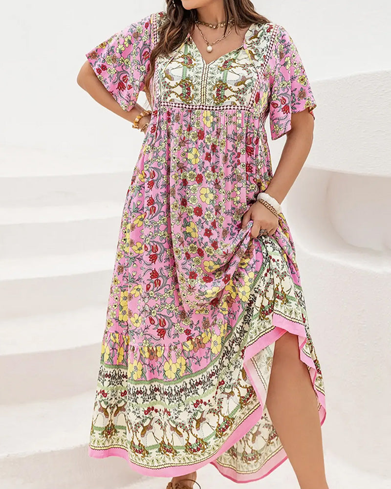 Floral Patchwork Ethnic Dress