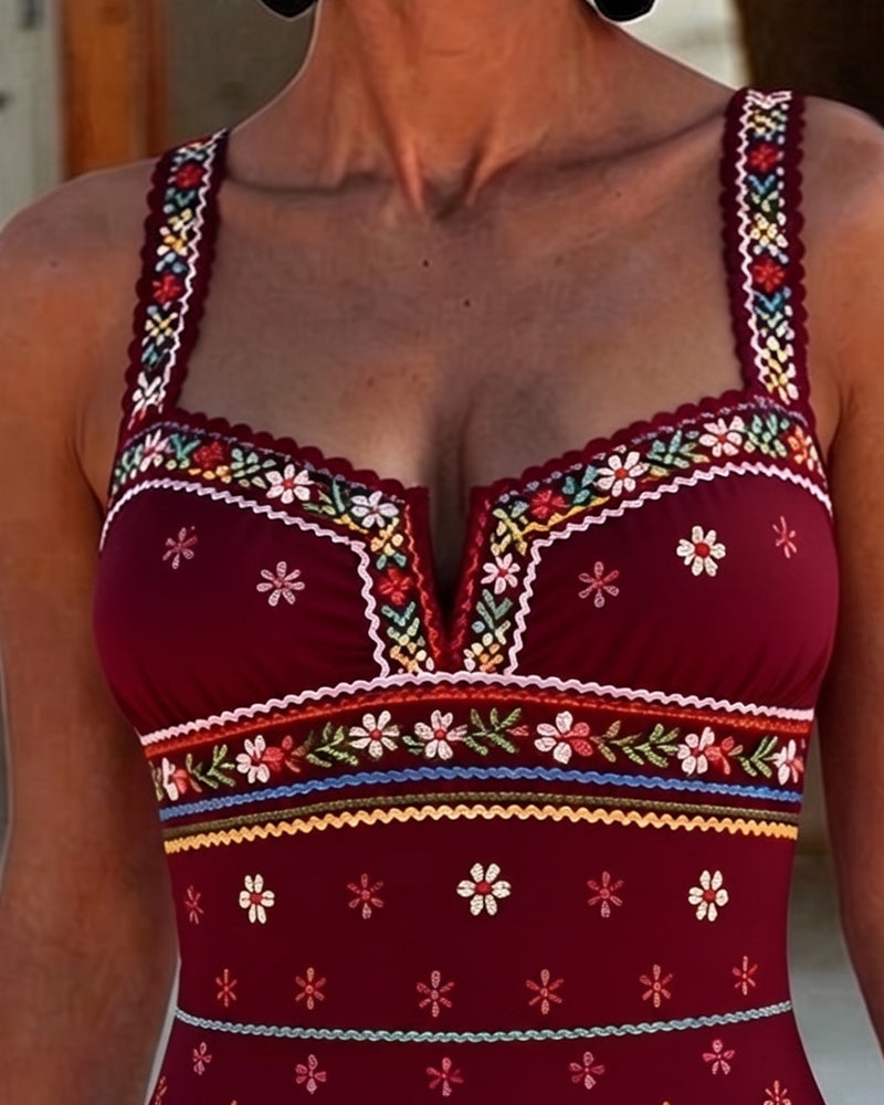Camisole Square Neck Bohemian One-Piece