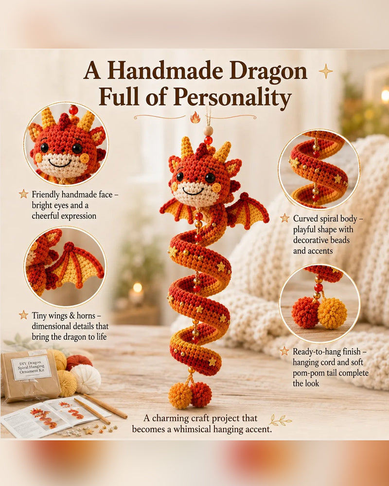 🐉 Beginner-Friendly DIY Set for an Enchanted Dragon Spiral Hanging Ornament | Complete Set Including All Tools and a Step-by-Step Guide 💕