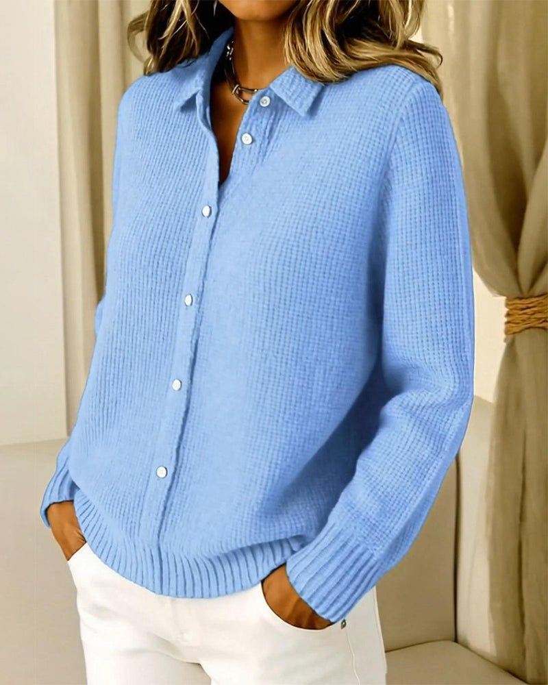 Fashion Lapel Button Cardigan