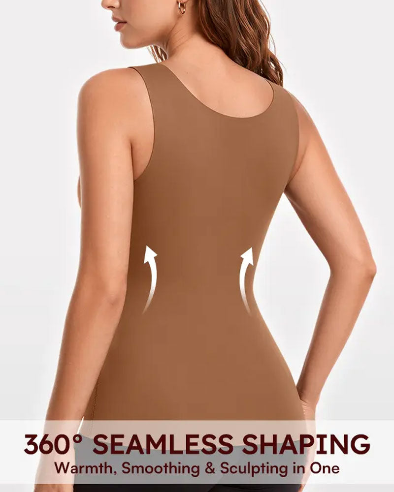 Women's 3-In-1 Light Fitted Soft Thermal Shapewear Built In Bra Tank Top