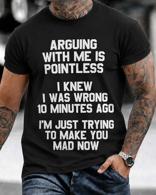 Men's Crew Neck Letter T-Shirt