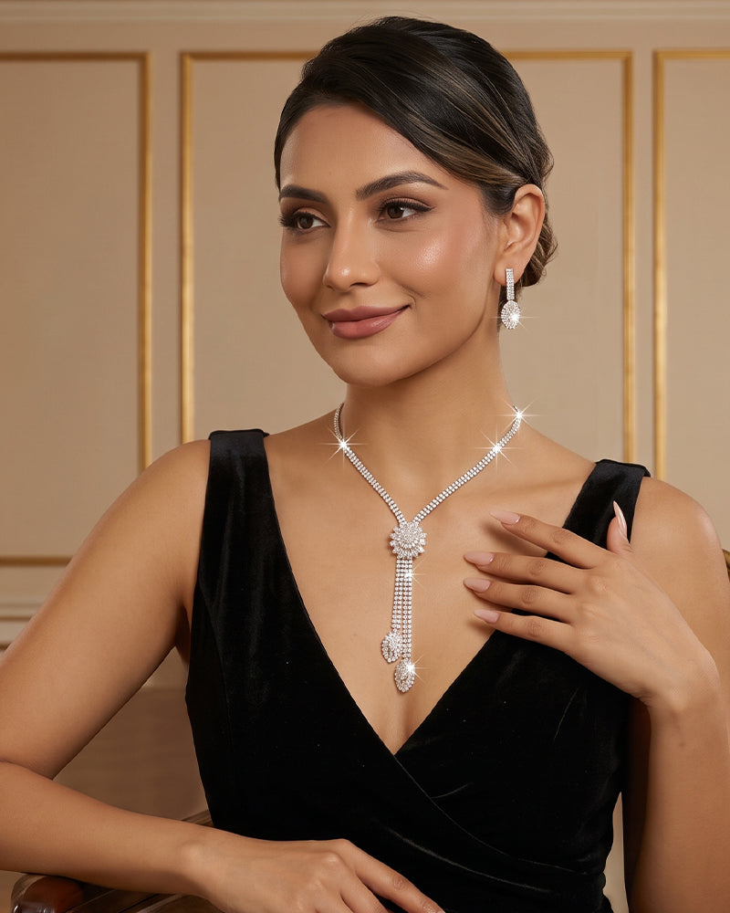 🌼✨ Women's Zircon Flower Jewelry Set