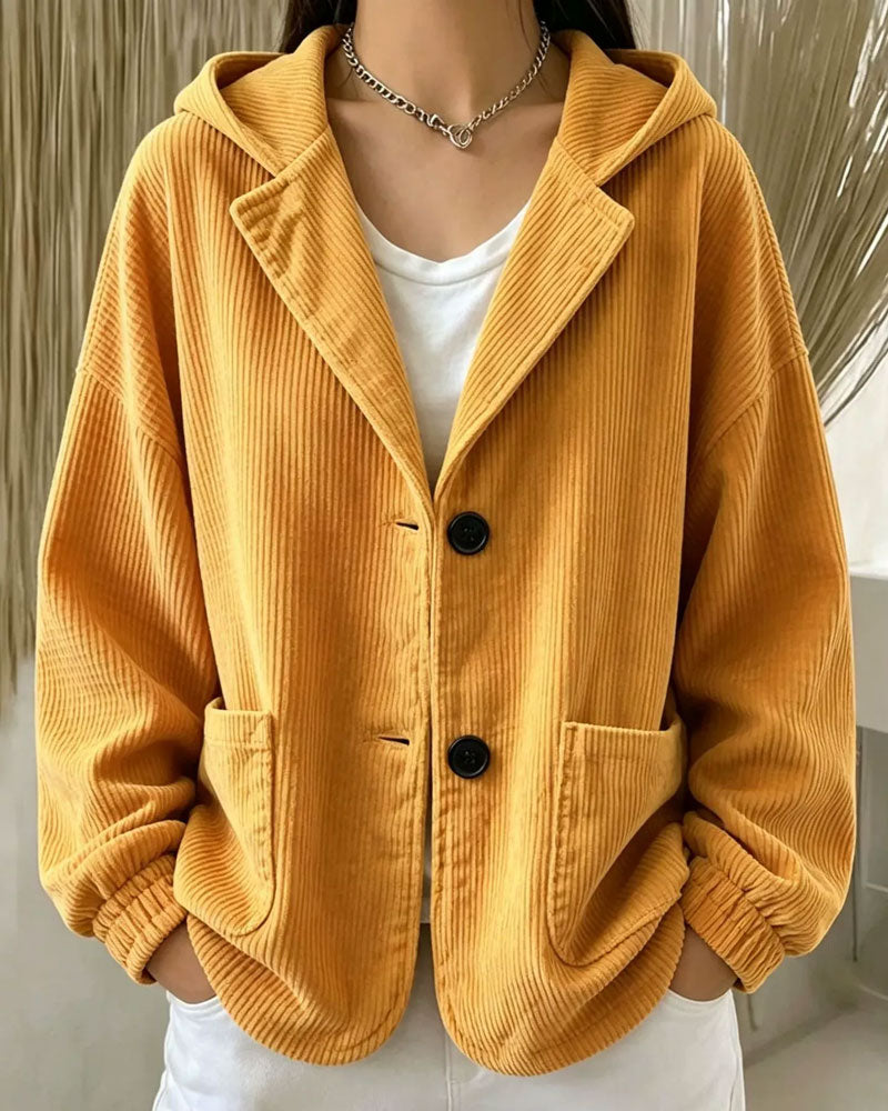 Casual Hooded Button Pocket Coat