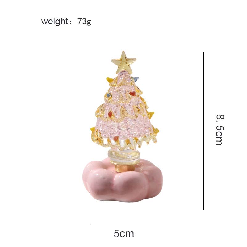 Glass Christmas Tree with Rotating Ceramic Base