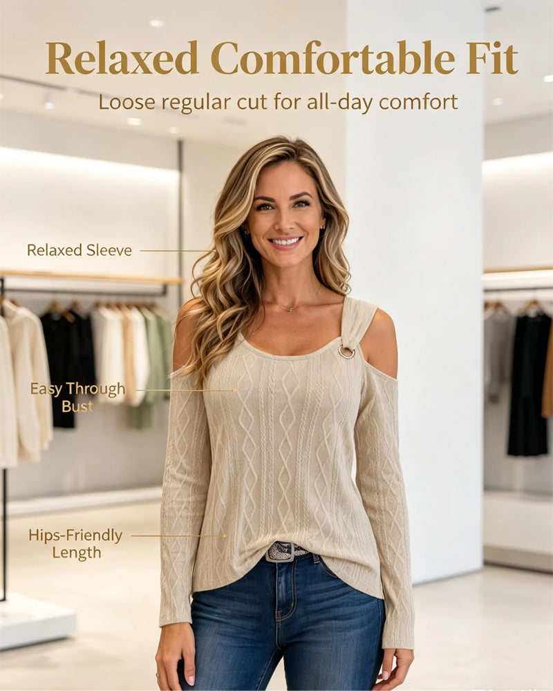 Metal Button Long Sleeve Top