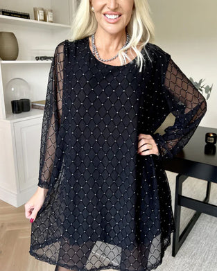 Solid Color Shimmering Fashion Dress