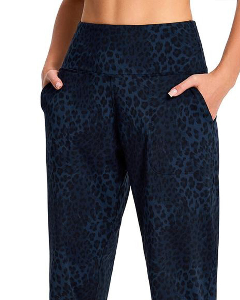 High Waist Pocket Solid Color Long Pants