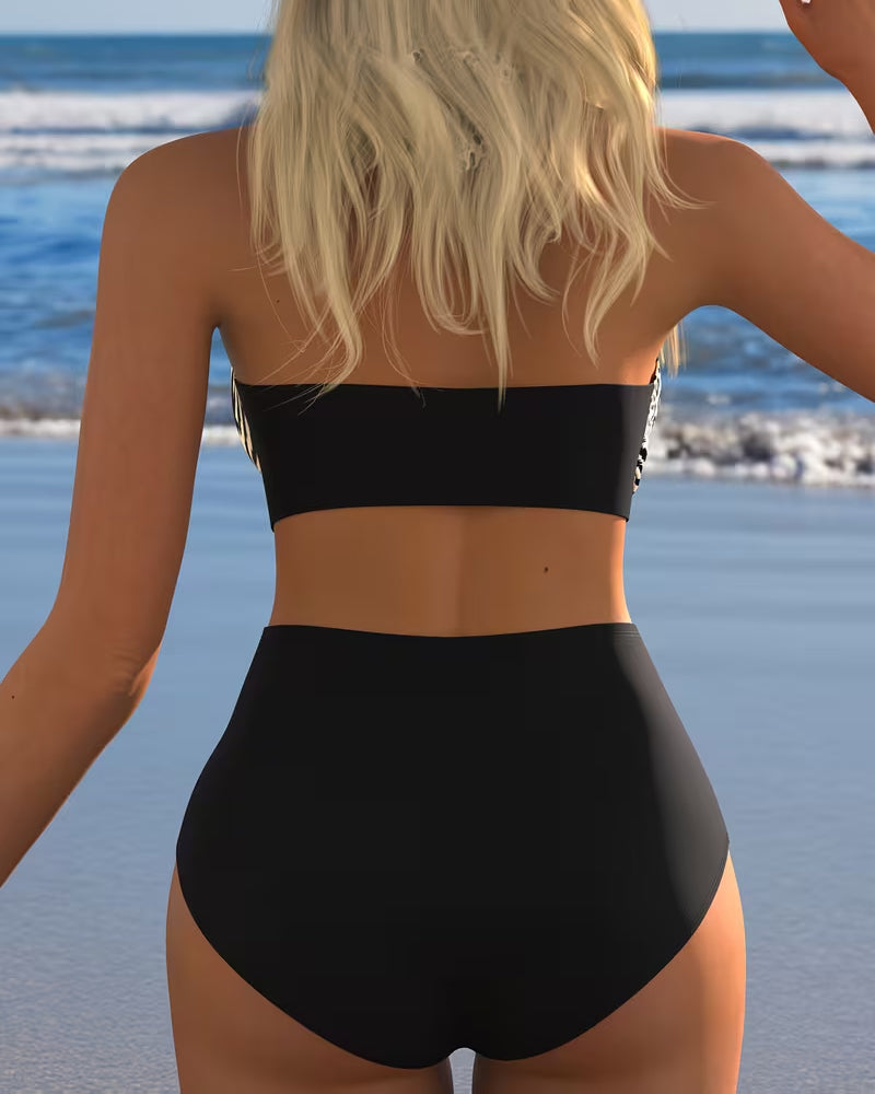 High Waist Leopard Zebra Print Bikini
