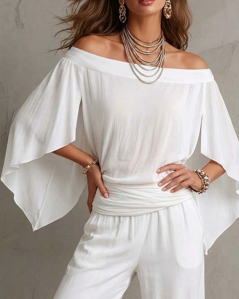 Off-Shoulder Irregular Loose Blouse