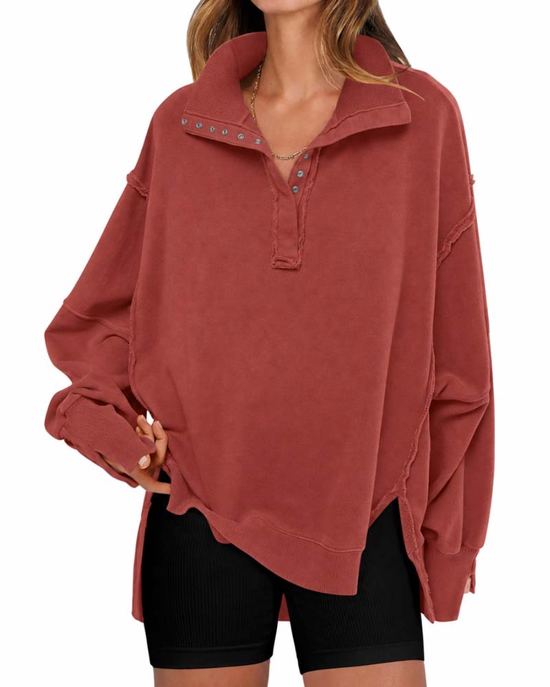 Solid Color Long Sleeve Sweatshirt