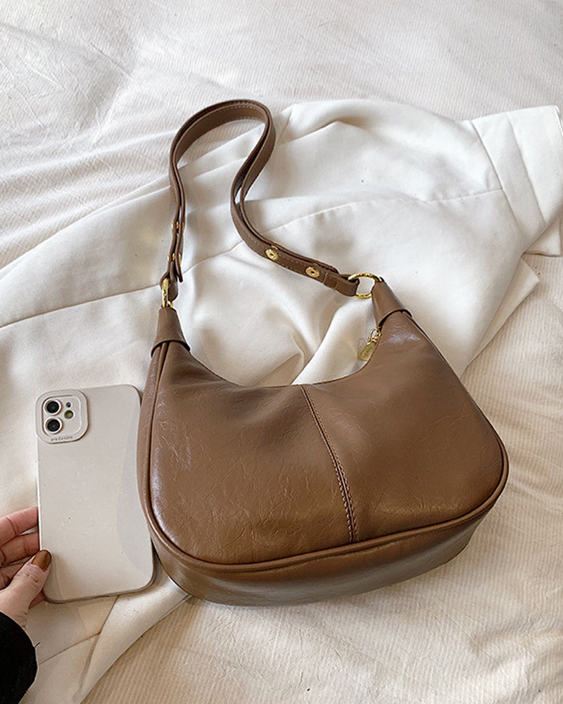 Waxed Leather Underarm Bag