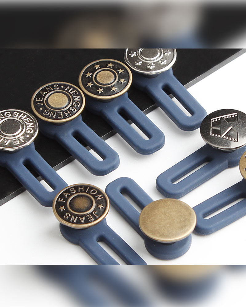Spring-Loaded Metal Waist Extender Button for Jeans