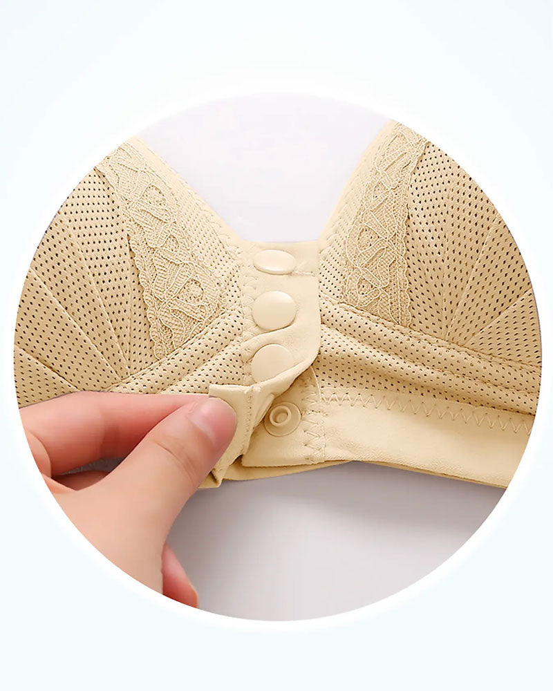 Front button breathable skin-friendly cotton bra