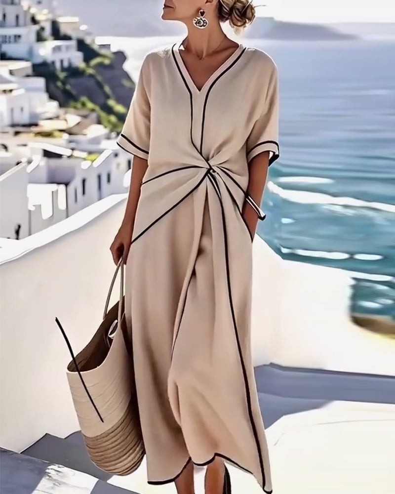 Fashionable Twist Pocket Dress