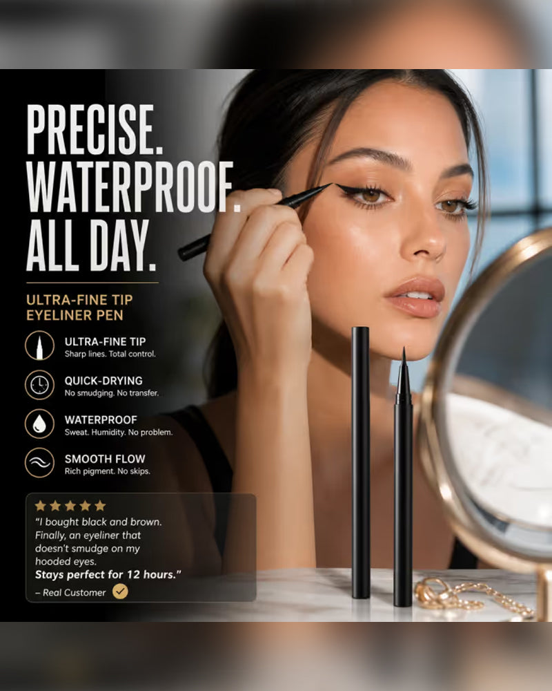 Waterproof Ultra-Fine Tip Fast-Drying Liquid Eyeliner