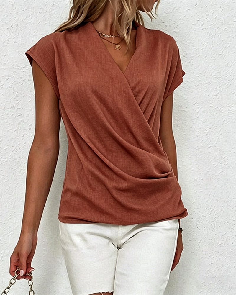 Cross-Pleated Blouse